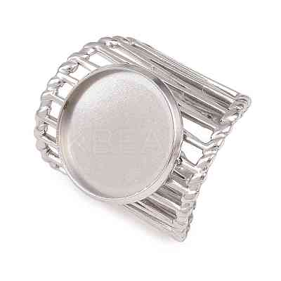 304 Stainless Steel Cuff Rings Ring Components SA-CBA098D-01P-E-1