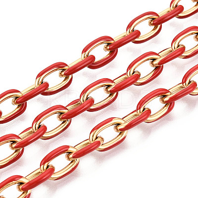 304 Stainless Steel Enamel Cable Chains CHS-N008-07G-02-1