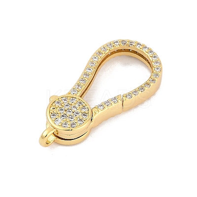 Brass Micro Pave Cubic Zirconia Lobster Claw Clasps KK-M311-28G-02-1
