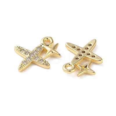 Brass Micro Pave Cubic Zirconia Charms X-KK-F872-13G-1