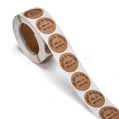Self-Adhesive Kraft Paper Gift Tag Stickers LS-DIY-G013-A20-1