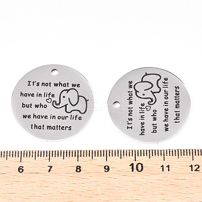 Non-Tarnish 201 Stainless Steel Pendants STAS-T064-38P-12-1