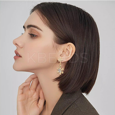 10Pcs Brass Micro Pave Clear Cubic Zirconia Stud Earrring Findings KK-BBC0022-28-1