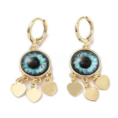 Real 18K Gold Plated Brass Heart Chandelier Earrings EJEW-L269-048G-01-1