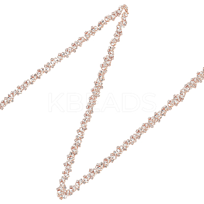 1 Yard Crystal Hotfix Rhinestone Bridal Belt Trim Chain DIY-FG0004-44B-1