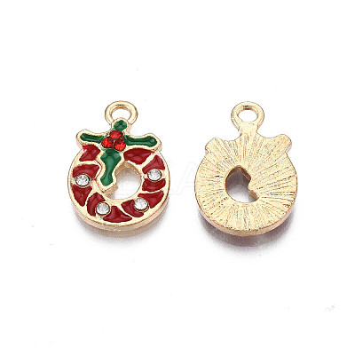 Rack Plating Alloy Enamel Pendants X-ENAM-N055-152-1