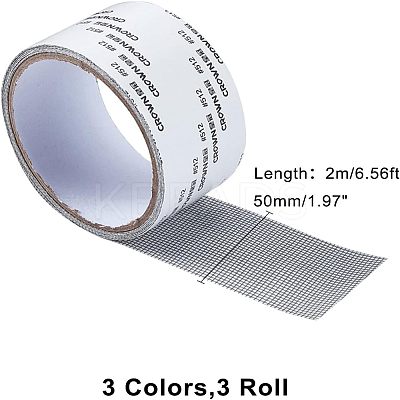 3 Roll 3 Color Polyurethane(PU) Window Screen Repair Stickers TOOL-FH0001-27-1