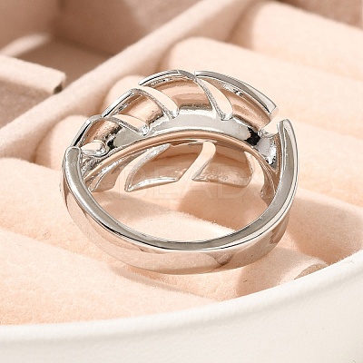 Rack Plating Brass Cuff Finger Rings for Women RJEW-C115-02P-1