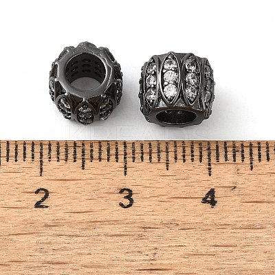 Brass Micro Pave Cubic Zirconia European Beads ZIRC-K003-13EB-1