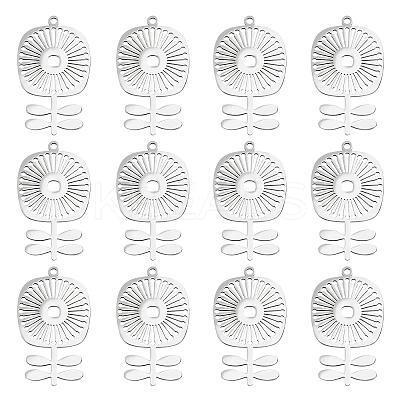 14Pcs 201 Stainless Steel Pendants STAS-UN0036-50-1