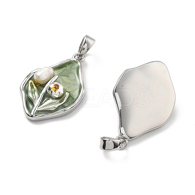 Brass Enamel Pendants KK-B129-25P-01-1