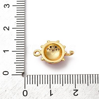 Brass Micro Pave Clear Cubic Zirconia Connector Charms KK-I276-12G-02-1