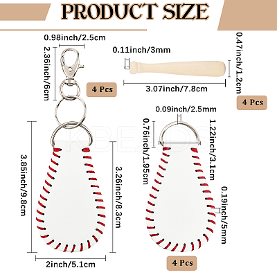 Baseball Theme DIY Luggage Tag Making Kits DIY-CL0002-24A-1