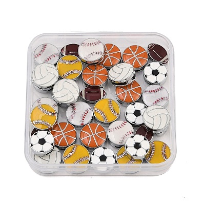 36Pcs 6 Styles Alloy Enamel Slide Charms FIND-SC0010-53-1
