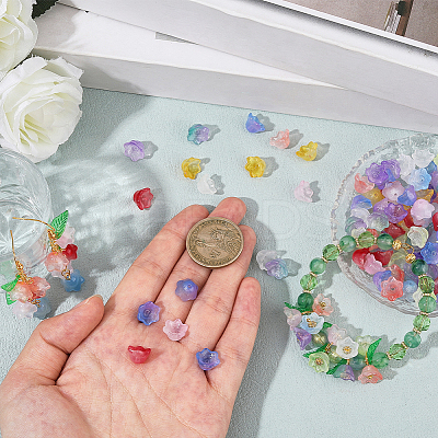 150Pcs 10 Colors Transparent Two Tone Spray Painted Glass Beads GLAA-LT0001-04E-1