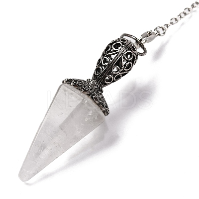 Natural Quartz Crystal Pointed Hexagonal Cone Dowsing Pendulums G-Q184-03H-AS-1