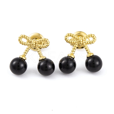 Ion Plating(IP) 304 Stainless Steel Enamel Stud Earrings for Women EJEW-A049-17G-02-1