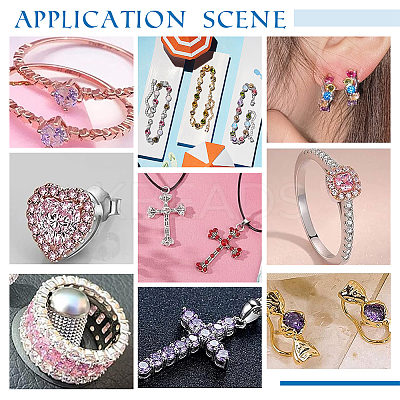 300Pcs 6 Colors Diamond Shape Grade A Cubic Zirconia Cabochons ZIRC-PH0001-43B-02-1