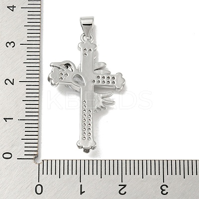 Rack Plating Brass Micro Pave Cubic Zirconia Pendants KK-F869-13P-1