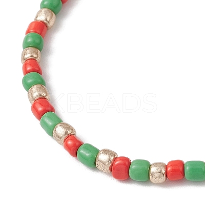12Pcs Christmas Theme Glass Seed Beads Stretch Bracelet Sets BJEW-JB12109-1