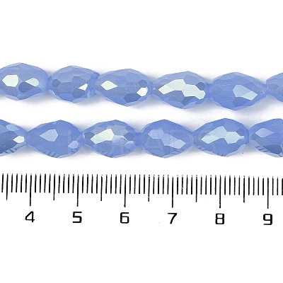 Opaque Solid Color Electroplate Glass Beads Strands X-EGLA-N013-J6mm-B06-1