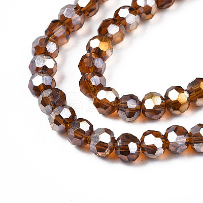 Electroplate Glass Beads Strands LS-EGLA-R016-4m-4-1