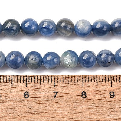 Natural Kyanite/Cyanite/Disthene Round Beads Strands G-O017-6mm-04D-1