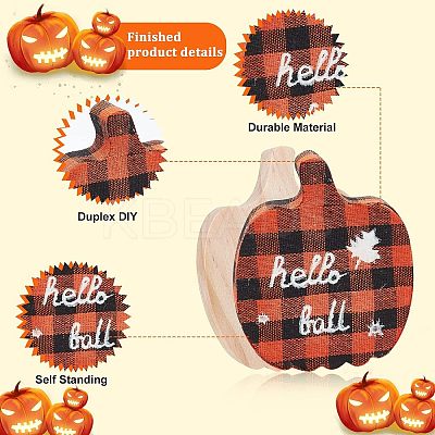 12Pcs 3 Style Halloween Theme Unfinished Wood Decorative Supplies DIY-OC0004-14-1