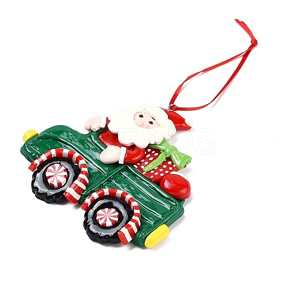 Christmas Car Handmade Polymer Clay Pendant Decorations LS-HJEW-P017-03D-1