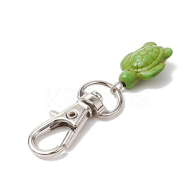 Tortoise Synthetic Turquoise Pendant Decoration HJEW-JM02294-1