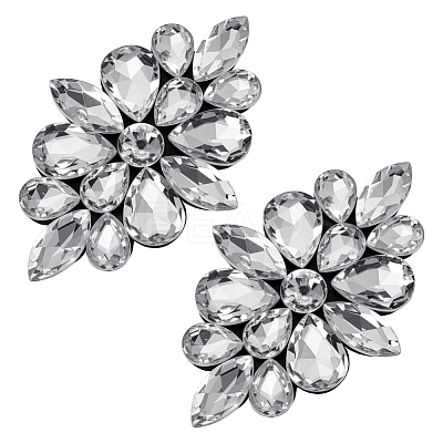 2Pcs Flower Glass Rhinestone Costume Accessories FIND-FG0004-81B-1