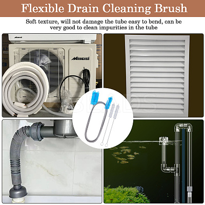 304 Stainless Steel PP Cleaner Double Ended Elastic Hose Pipe AJEW-GF0010-35-1