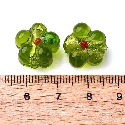 Handmade Silver Foil Glass Lampwork Beads FOIL-T001-02K-1