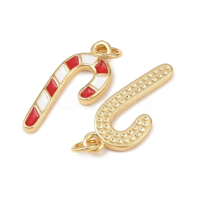 Christmas Brass Enamel Pendants KK-L255-17G-03-1