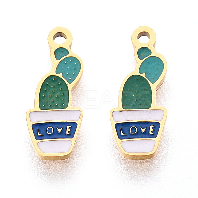 304 Stainless Steel Enamel Charms STAS-T065-62G-02-1