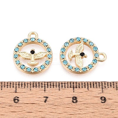 Rack Plating Alloy Rhinestone Pendants PALLOY-T091-22C-G-1