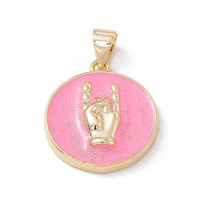 Rack Plating Brass Enamel Pendants KK-B065-03G-04-1