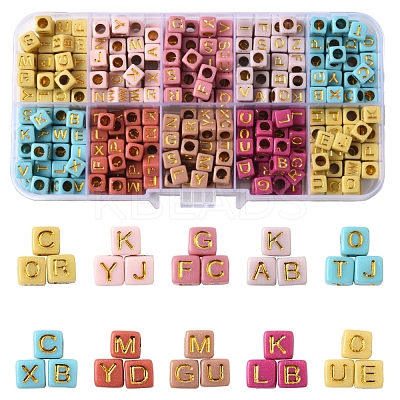 450Pcs 8 Colors Opaque Acrylic Beads OACR-FS0004-03-1