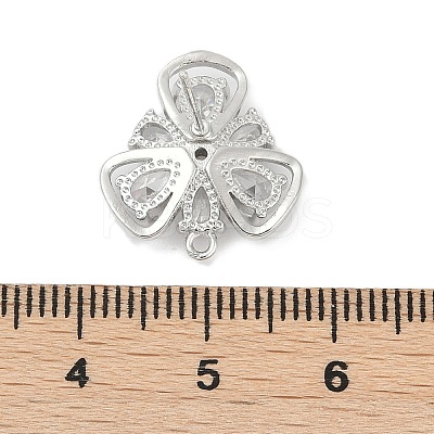 Brass Micro Pave Cubic Zirconia Stud Earring Findings KK-Z094-09P-1