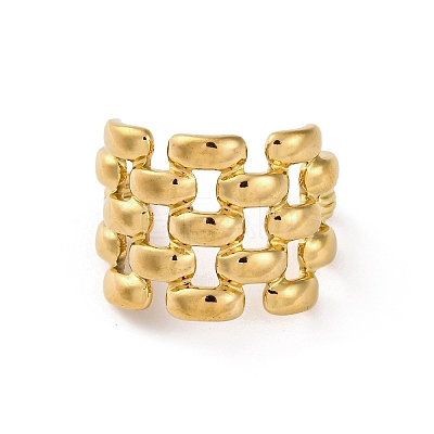 304 Stainless Steel Web Open Cuff Rings RJEW-K258-06G-1