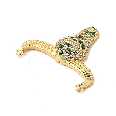 Rack Plating Brass Micro Pave Cubic Zirconia Connector Charms KK-P230-04G-02-1