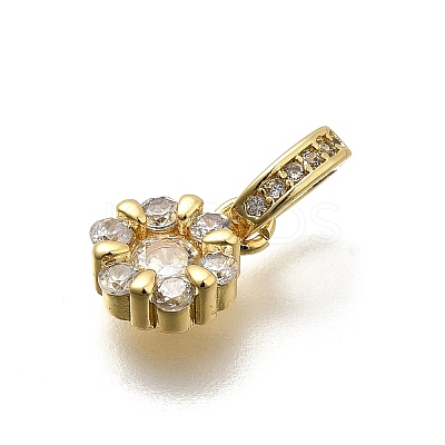 Brass Micro Pave Cubic Zirconia Pendants KK-Z093-41G-1