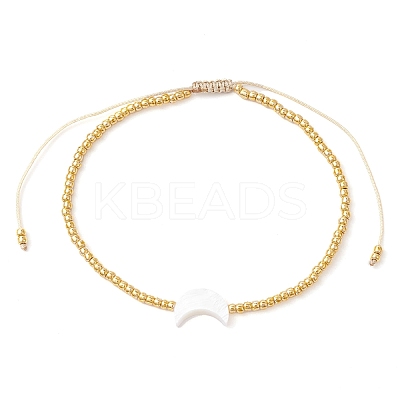 Natural Pearl & Seed Braided Bead Bracelets BJEW-JB09722-1