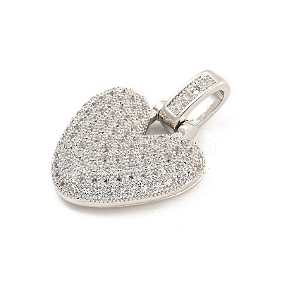 Brass Micro Pave Clear Cubic Zirconia Pendants KK-B099-01P-V-1