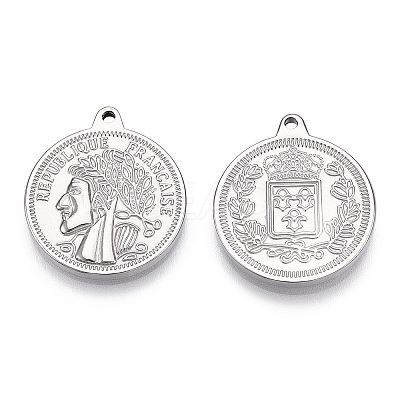 Non-Tarnish 304 Stainless Steel Pendants STAS-T064-23P-1