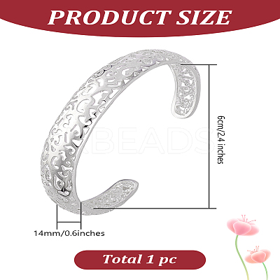 European Style Classic Brass Cuff Bangles For Women BJEW-LP0001-04-1