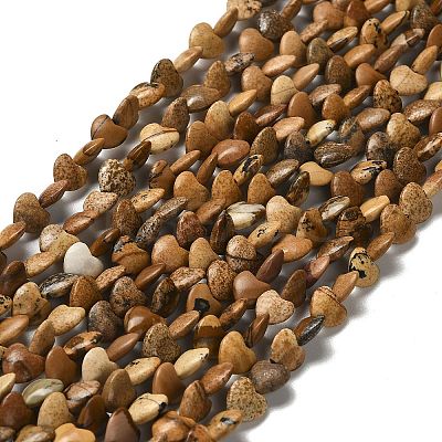 Natural Picture Jasper Beads Strands G-P575-C08-6mm-1