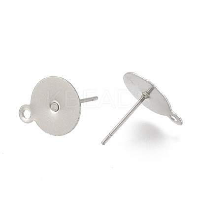 Non-Tarnish 304 Stainless Steel Stud Earring Settings STAS-T031-19-10mm-1