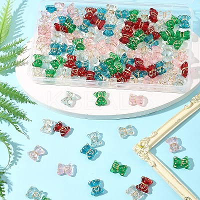 110Pcs 6 Colors Transparent Acrylic Beads MACR-FS0002-06-1