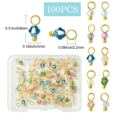 100Pcs Faceted Bicone Glass Charms FIND-CJ0001-82-1